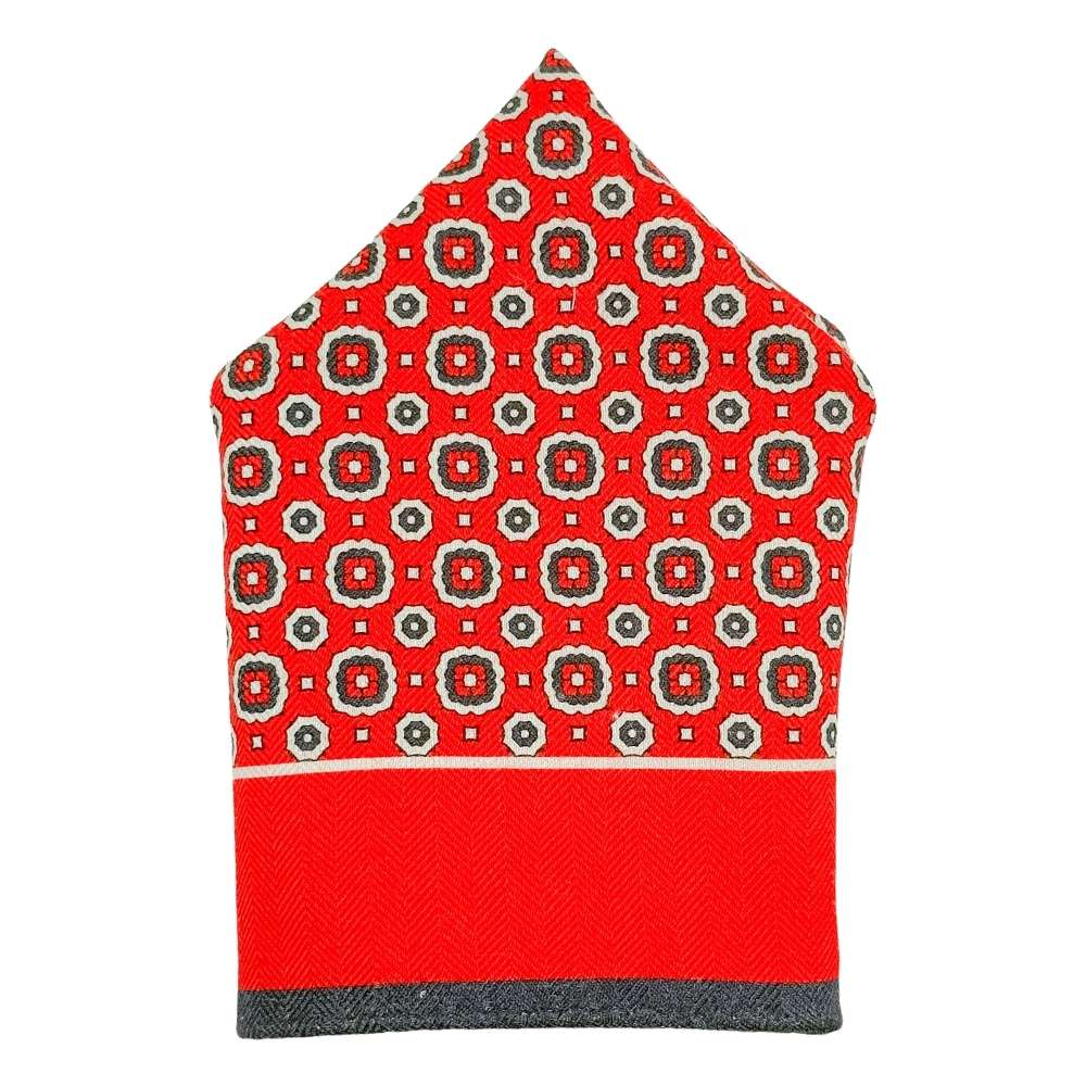 Red Geometric Pocket Square for Men