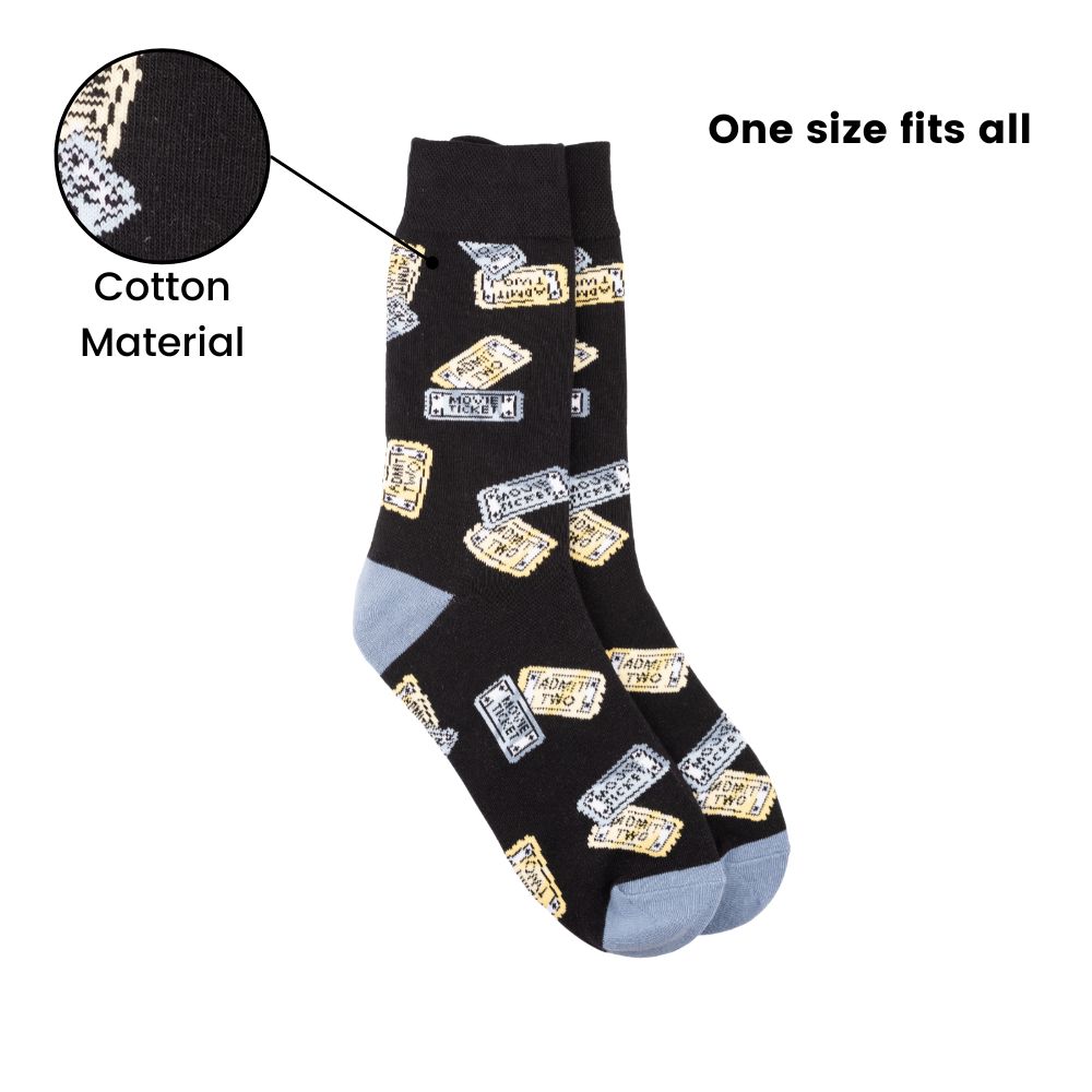 Black Crew Length Socks for Men