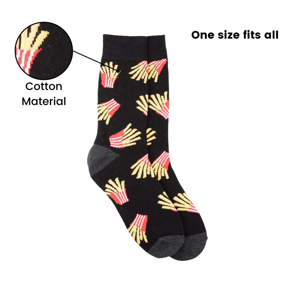 Black Crew Length Socks for Men