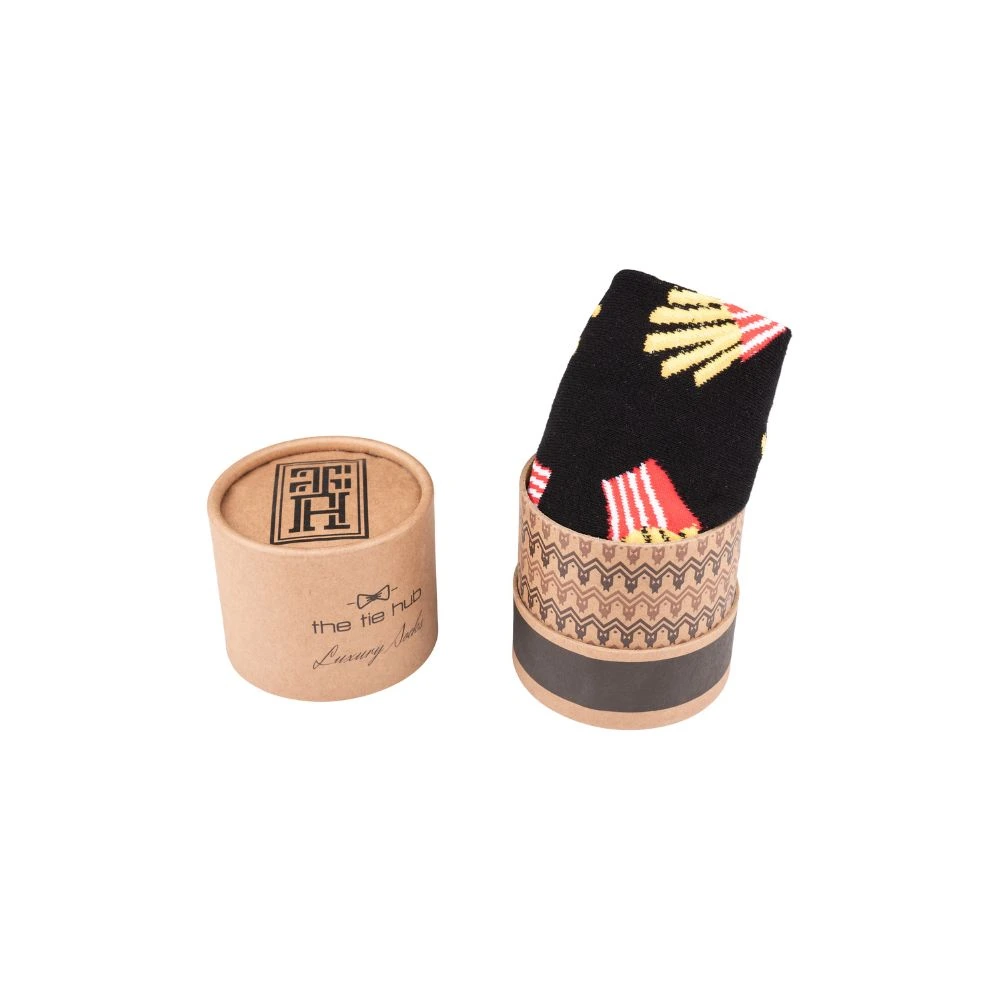 Black Crew Length Socks for Men
