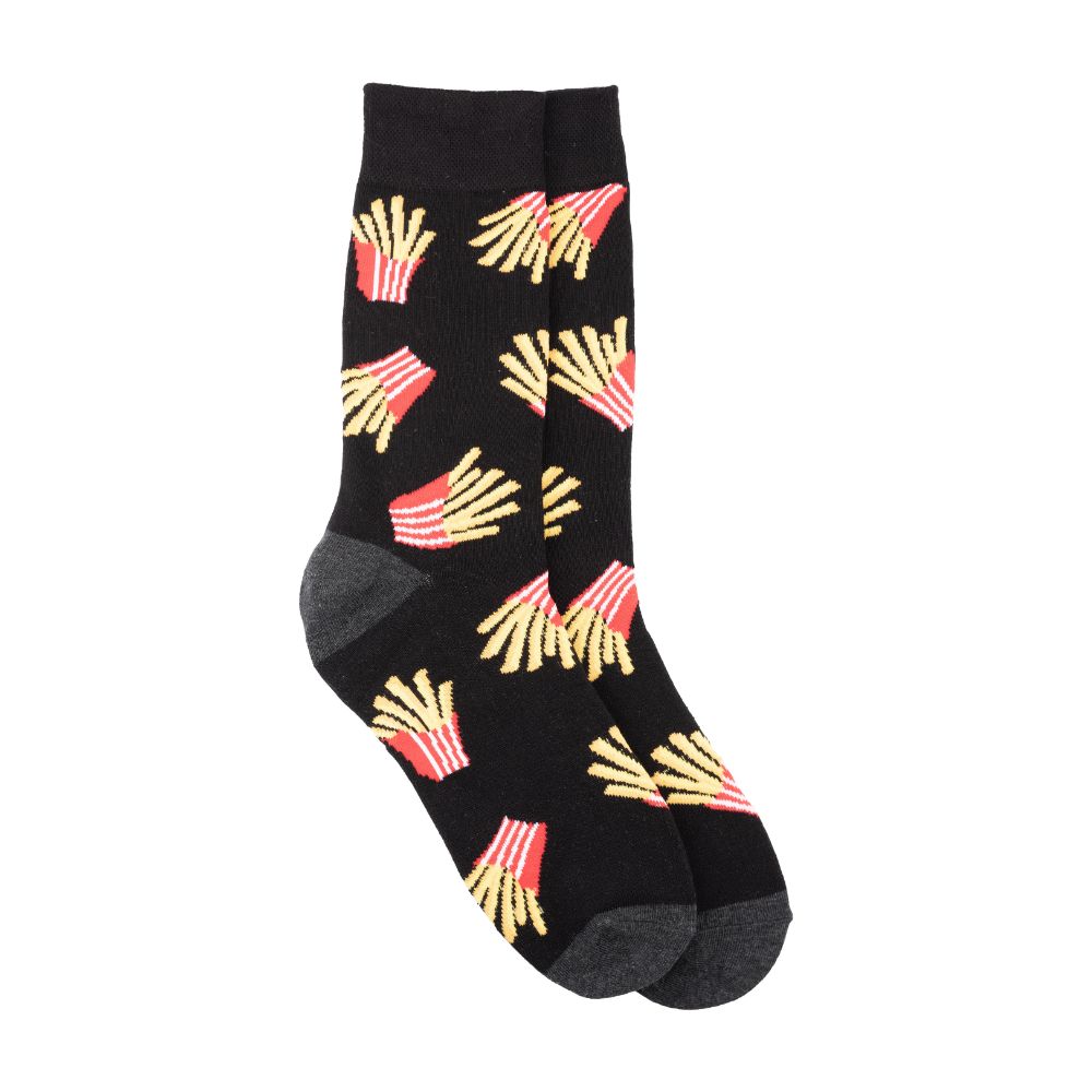 Black Crew Length Socks for Men