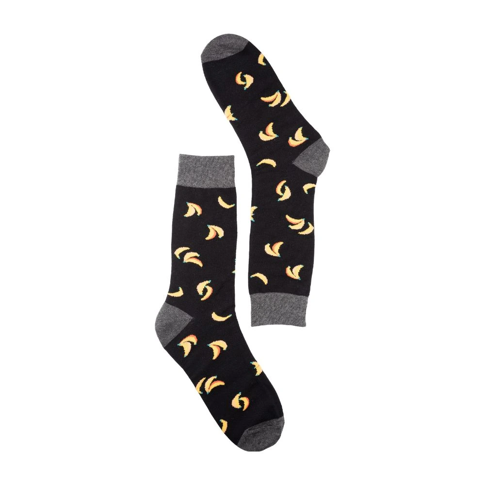 Black Crew Length Socks for Men