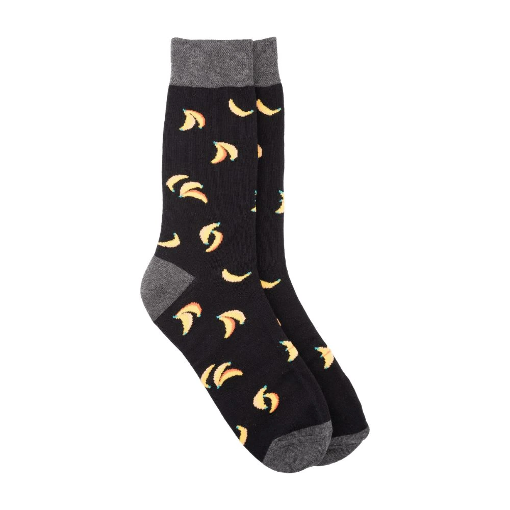 Black Crew Length Socks for Men
