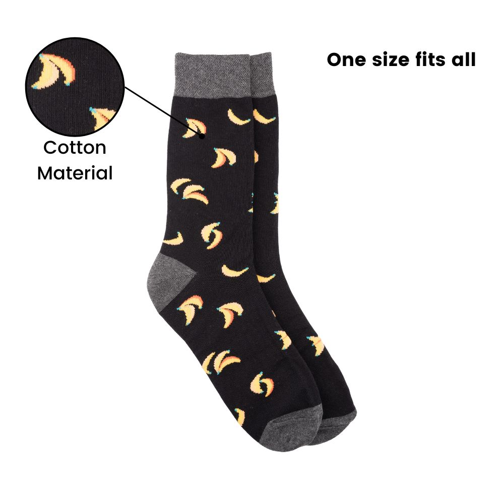 Black Crew Length Socks for Men