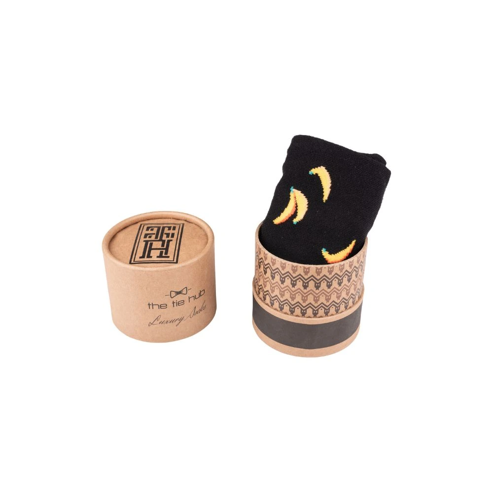 Black Crew Length Socks for Men