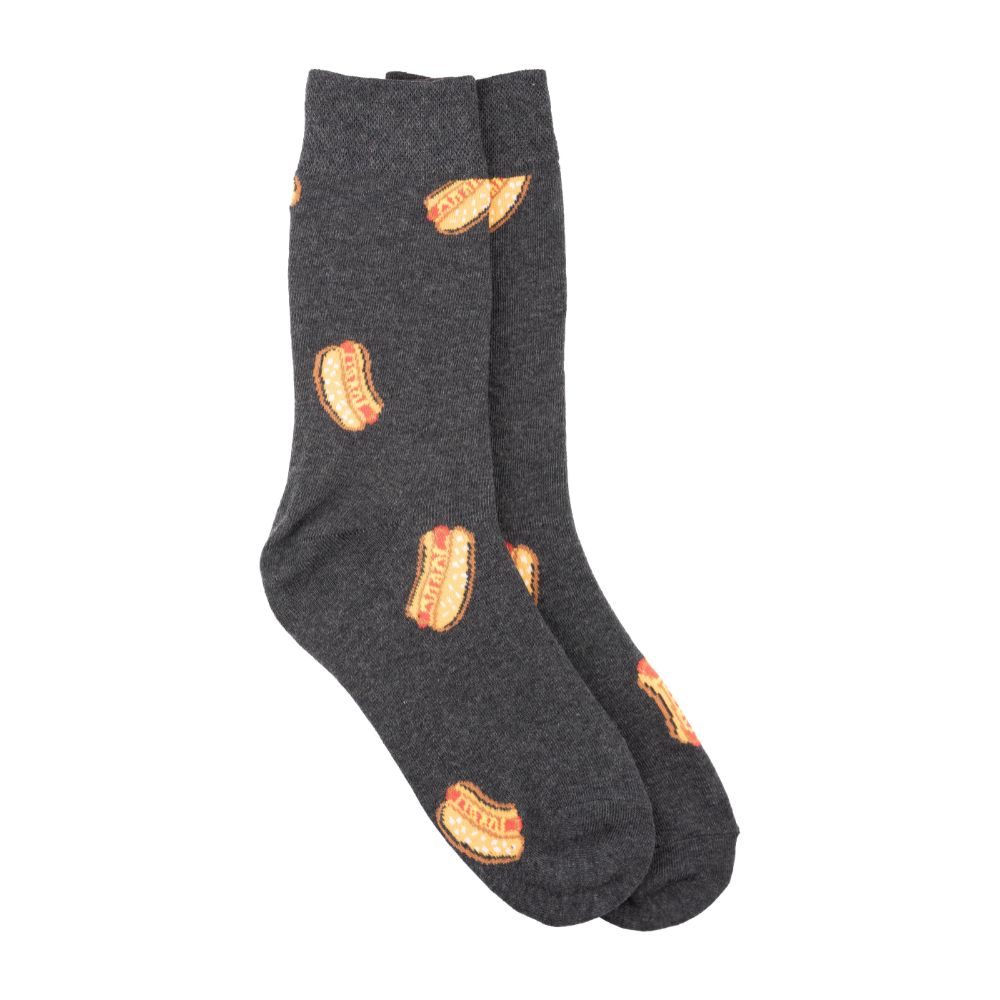 Grey Crew Length Socks for Men
