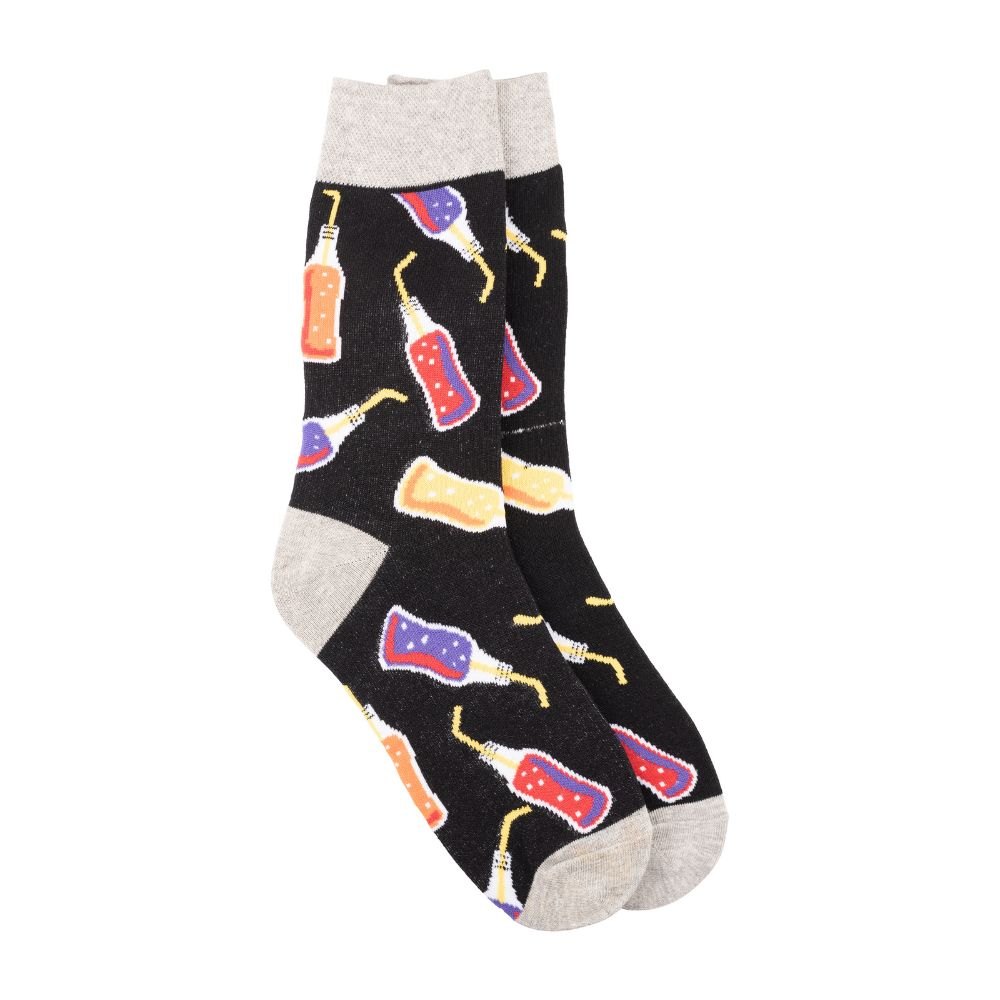Black Crew Length Socks for Men