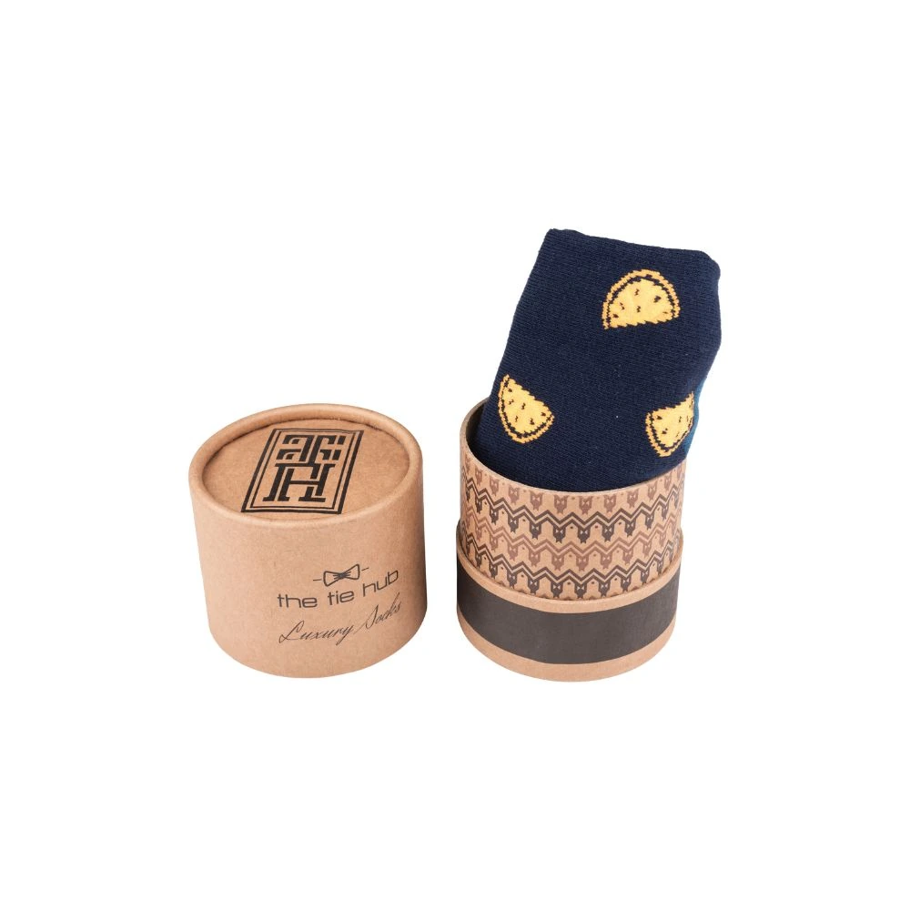 Navy Blue Crew Length Socks for Men