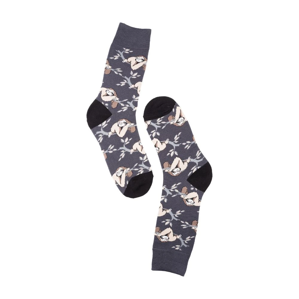 Grey Crew Length Socks for Men