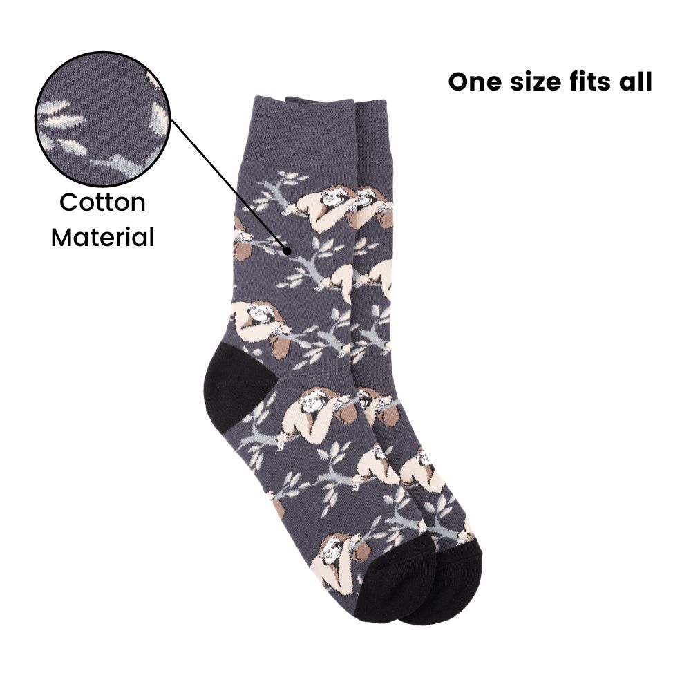 Grey Crew Length Socks for Men