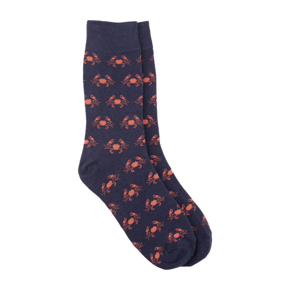 Navy Blue Crew Length Socks for Men