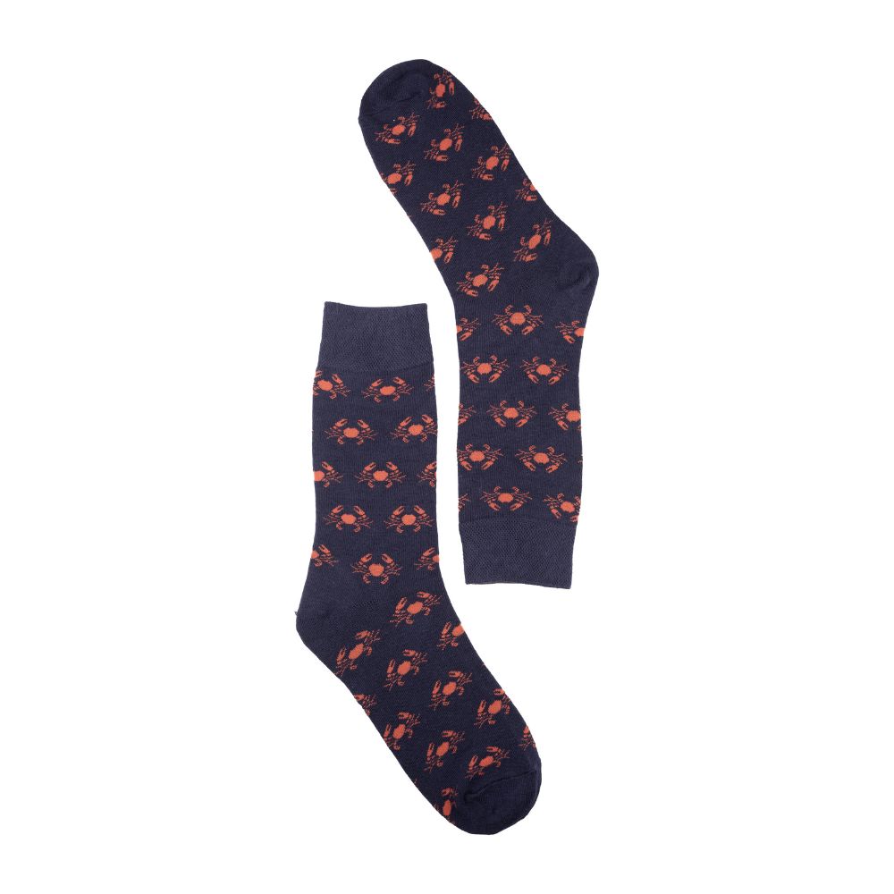 Navy Blue Crew Length Socks for Men