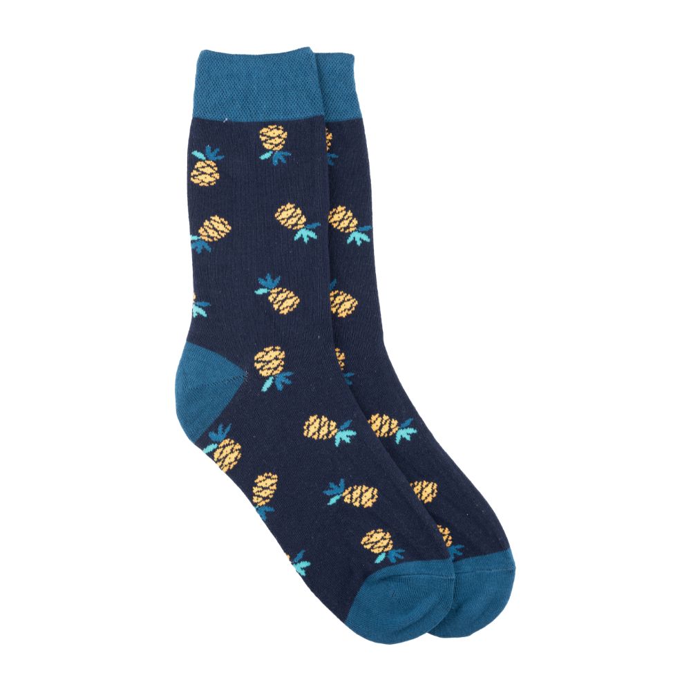 Navy Blue Crew Length Socks for Men