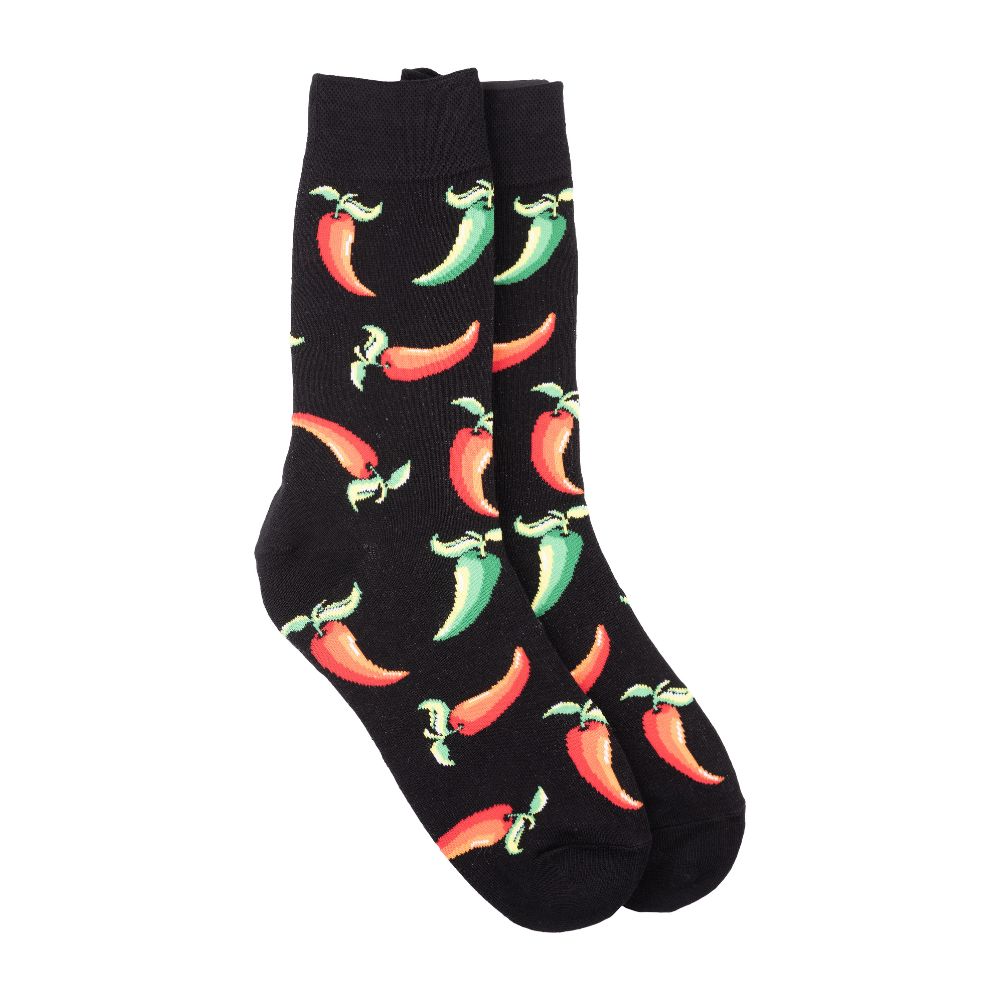 Black Crew Length Socks for Men