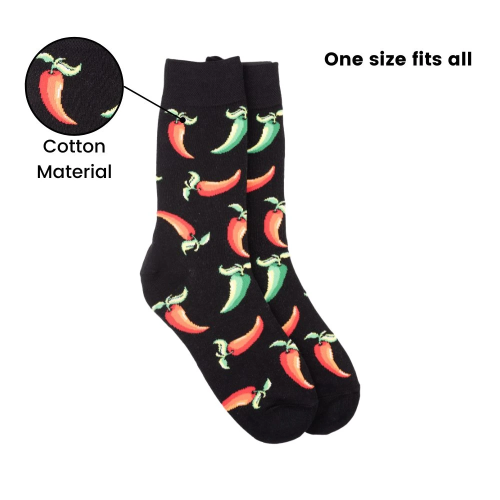 Black Crew Length Socks for Men