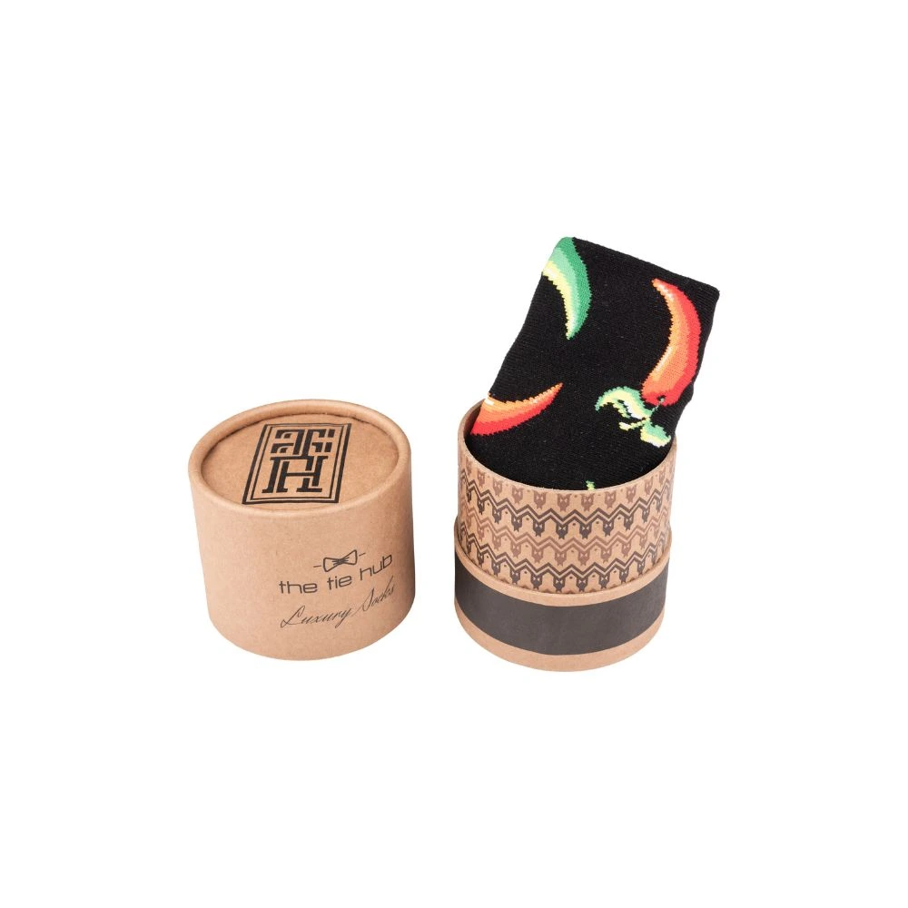 Black Crew Length Socks for Men