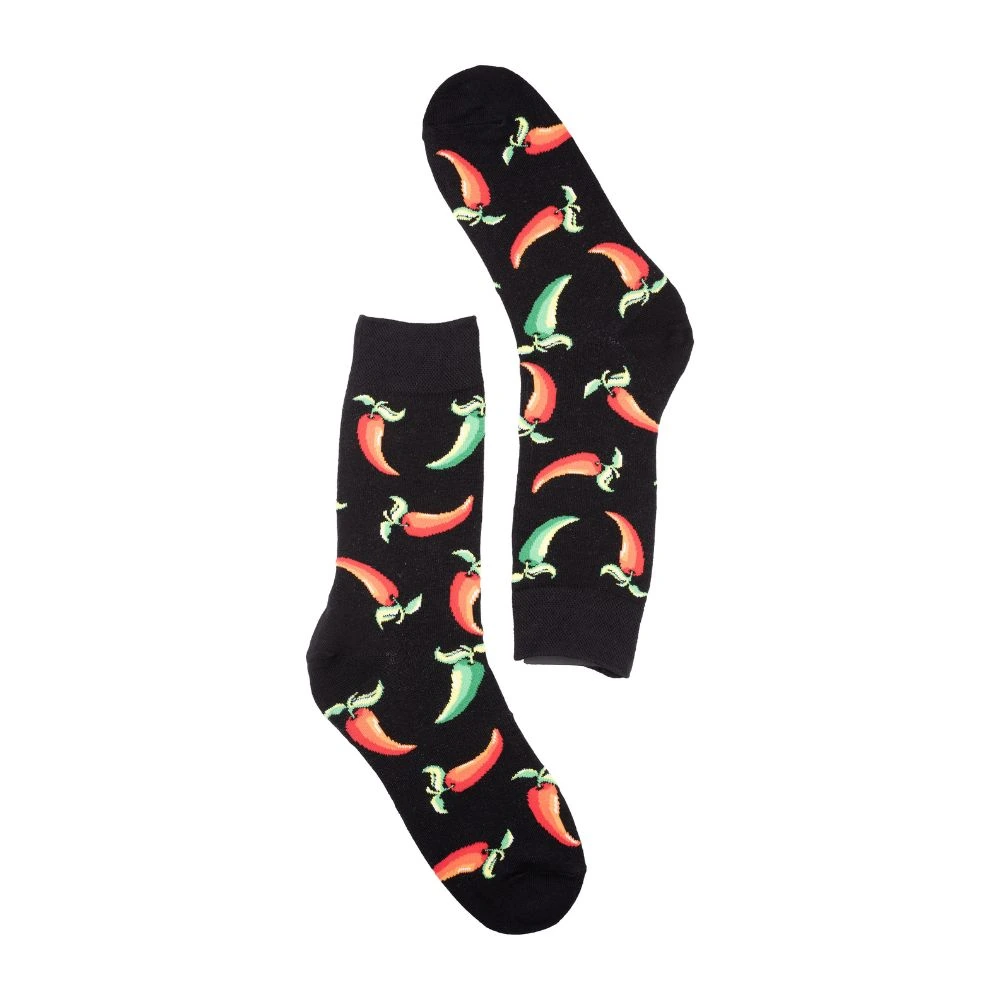 Black Crew Length Socks for Men