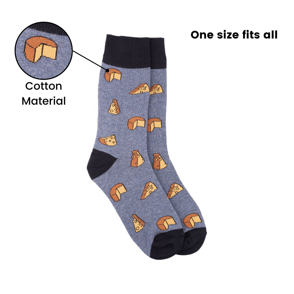 Blue Crew Length Socks for Men