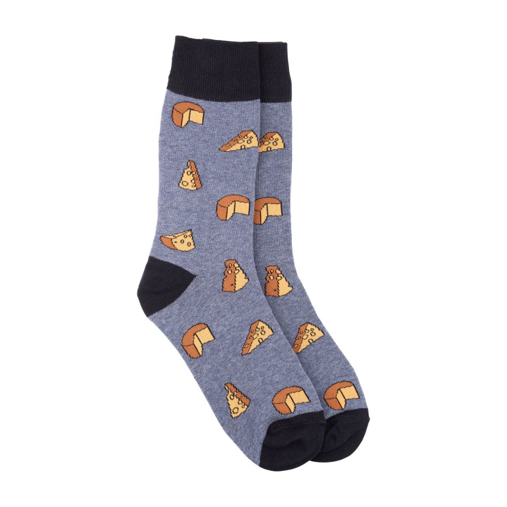 Blue Crew Length Socks for Men