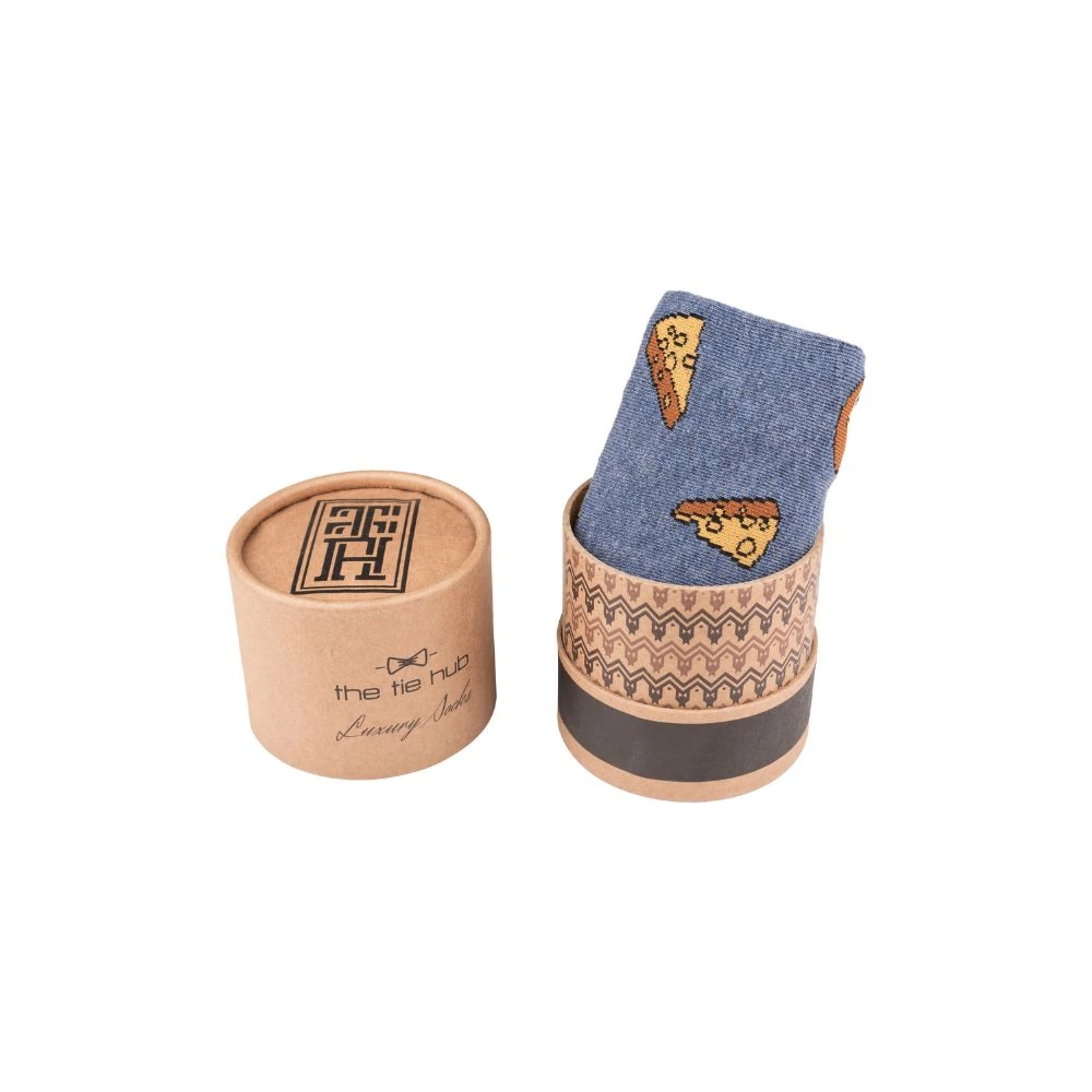 Blue Crew Length Socks for Men