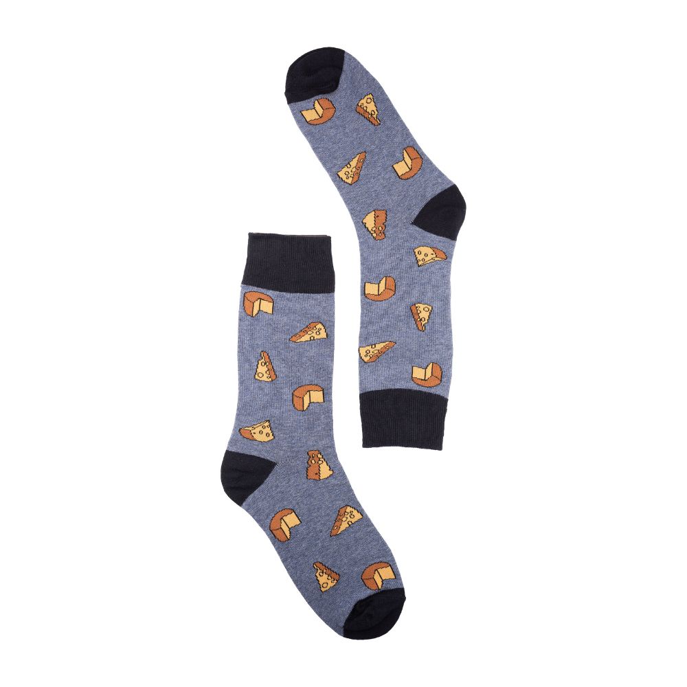 Blue Crew Length Socks for Men