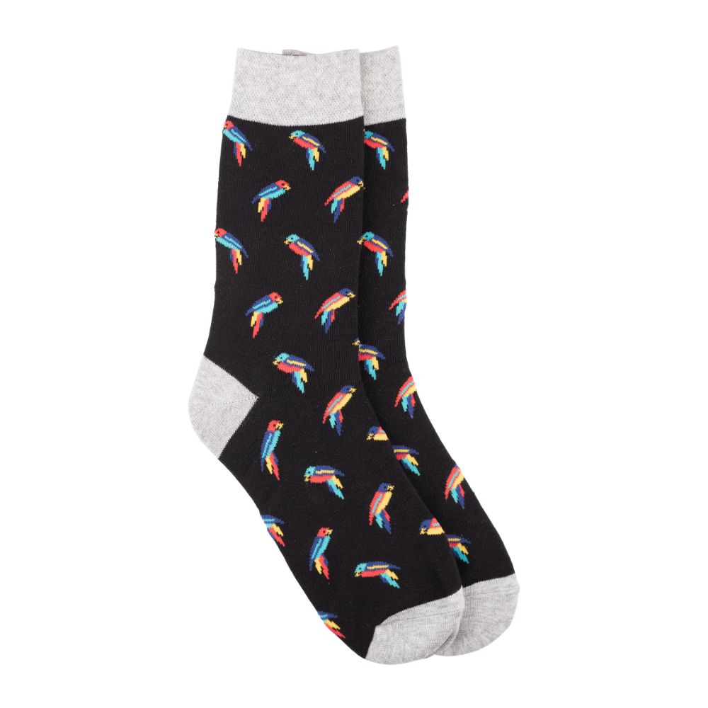 Black Crew Length Socks for Men