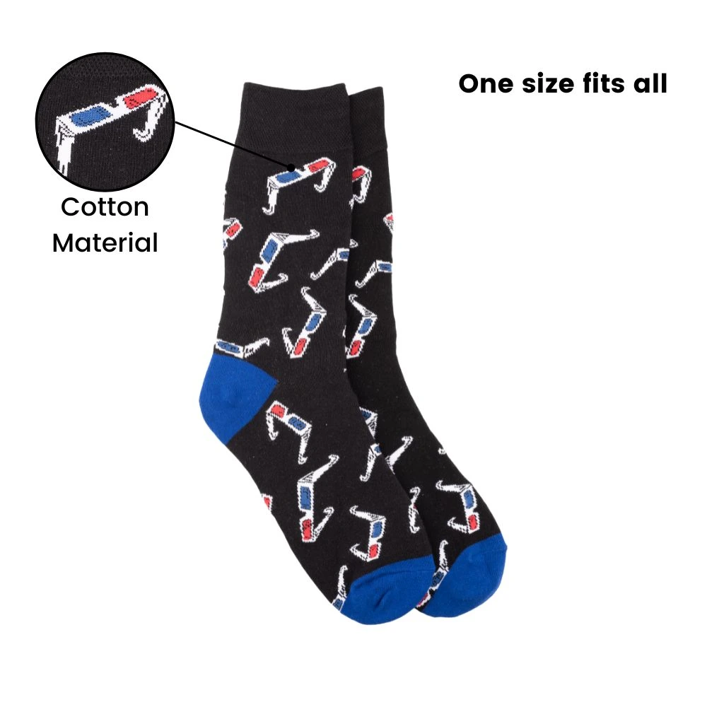 Black Crew Length Socks for Men