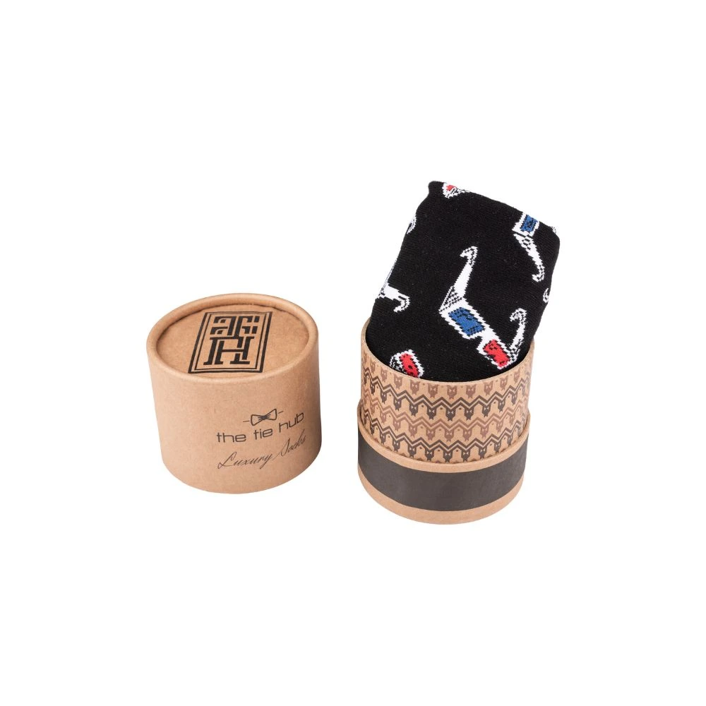 Black Crew Length Socks for Men