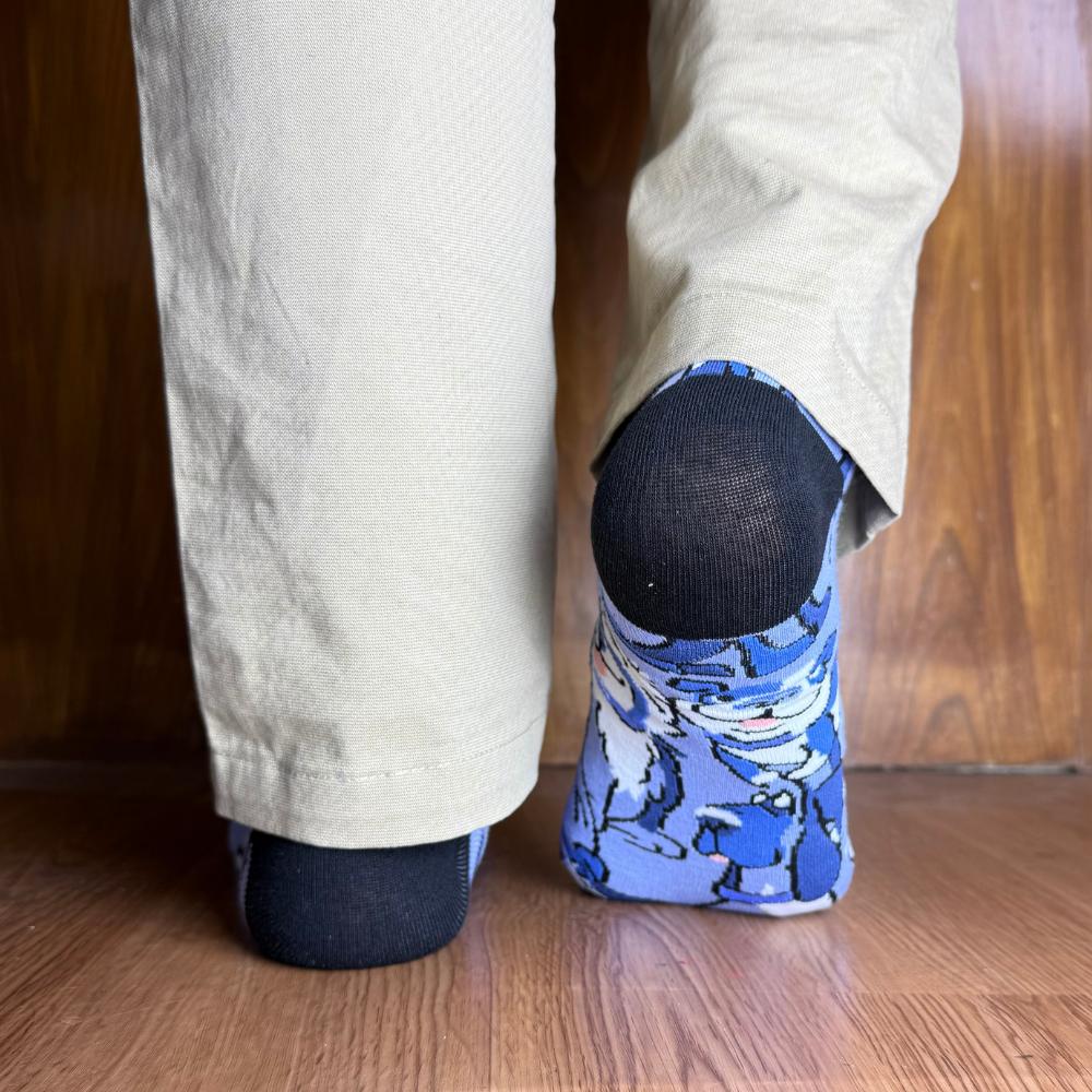 Blue Crew Length Socks for Men