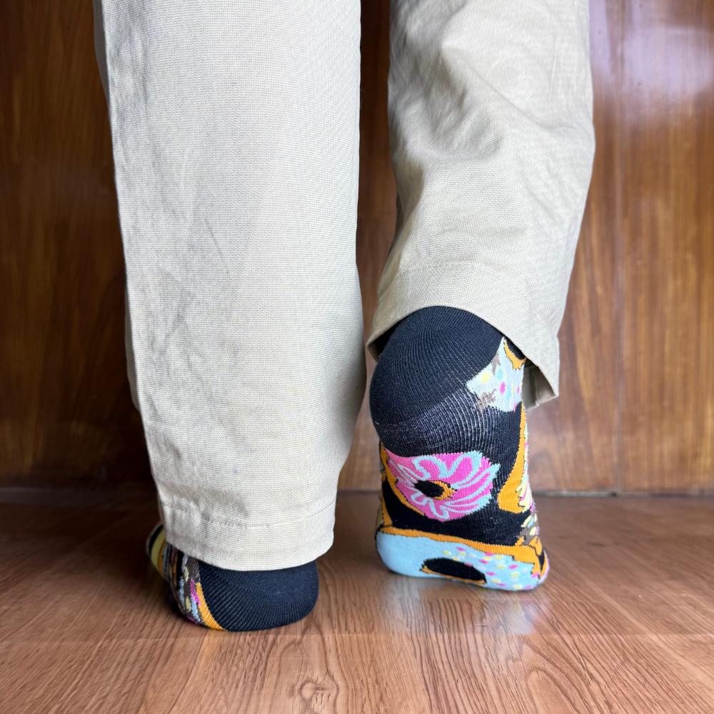 Black Crew Length Socks for Men