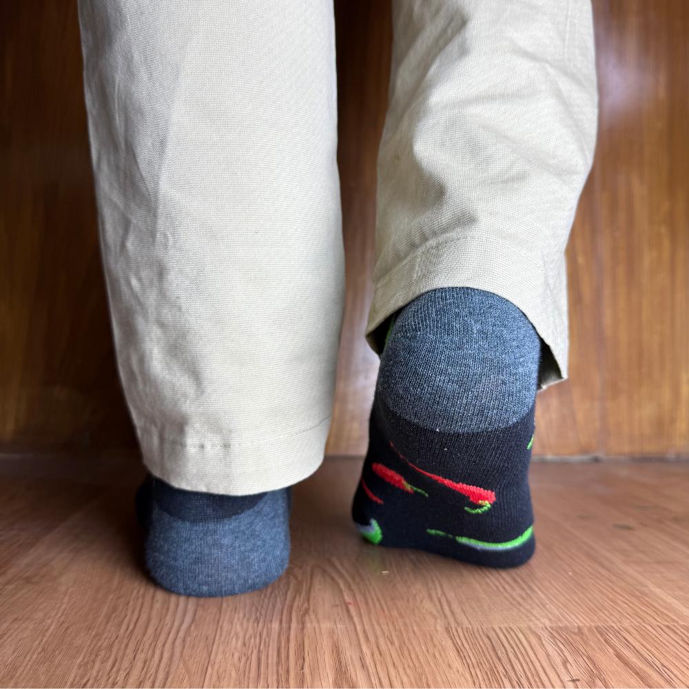 Black Crew Length Socks for Men