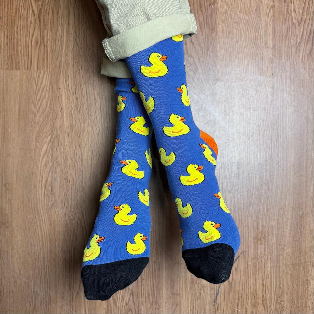 Blue Crew Length Socks for Men