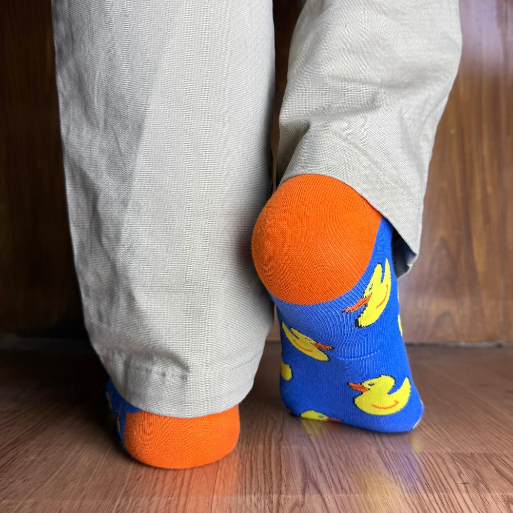 Blue Crew Length Socks for Men