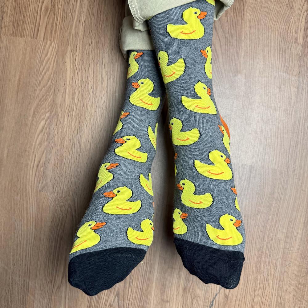Grey Crew Length Socks for Men