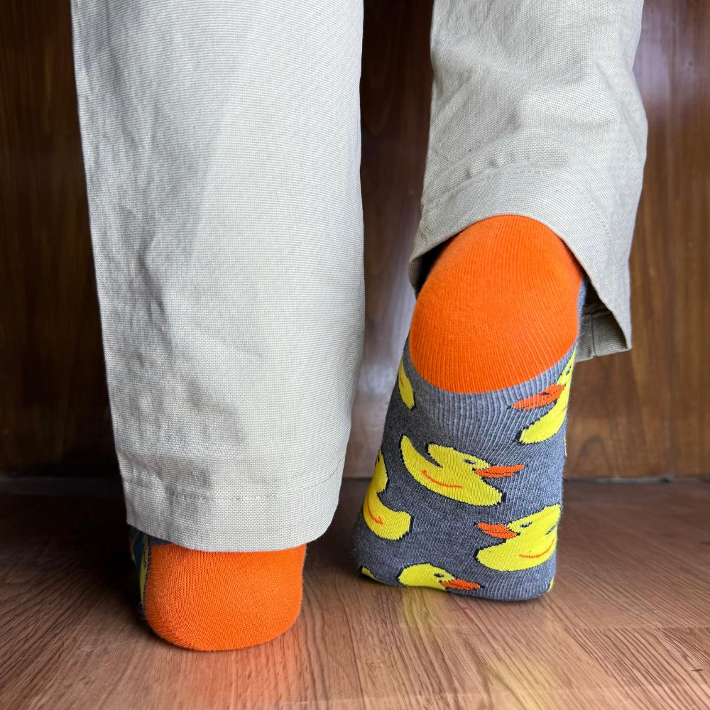 Grey Crew Length Socks for Men