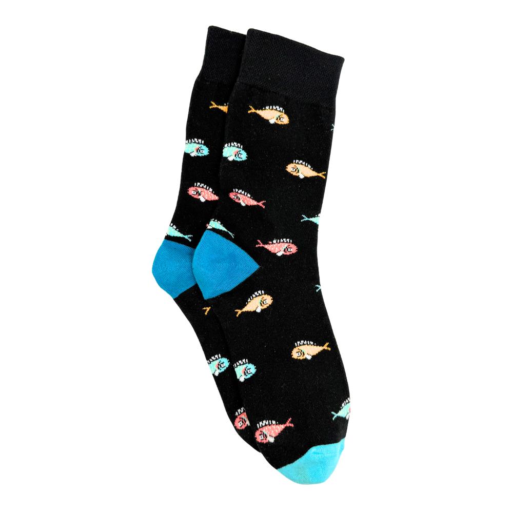 Black Crew Length Socks for Men
