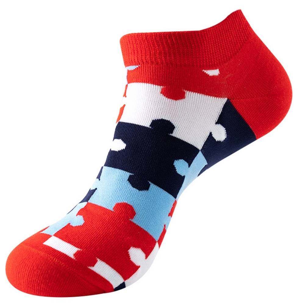 Red Ankle Length Socks for Men