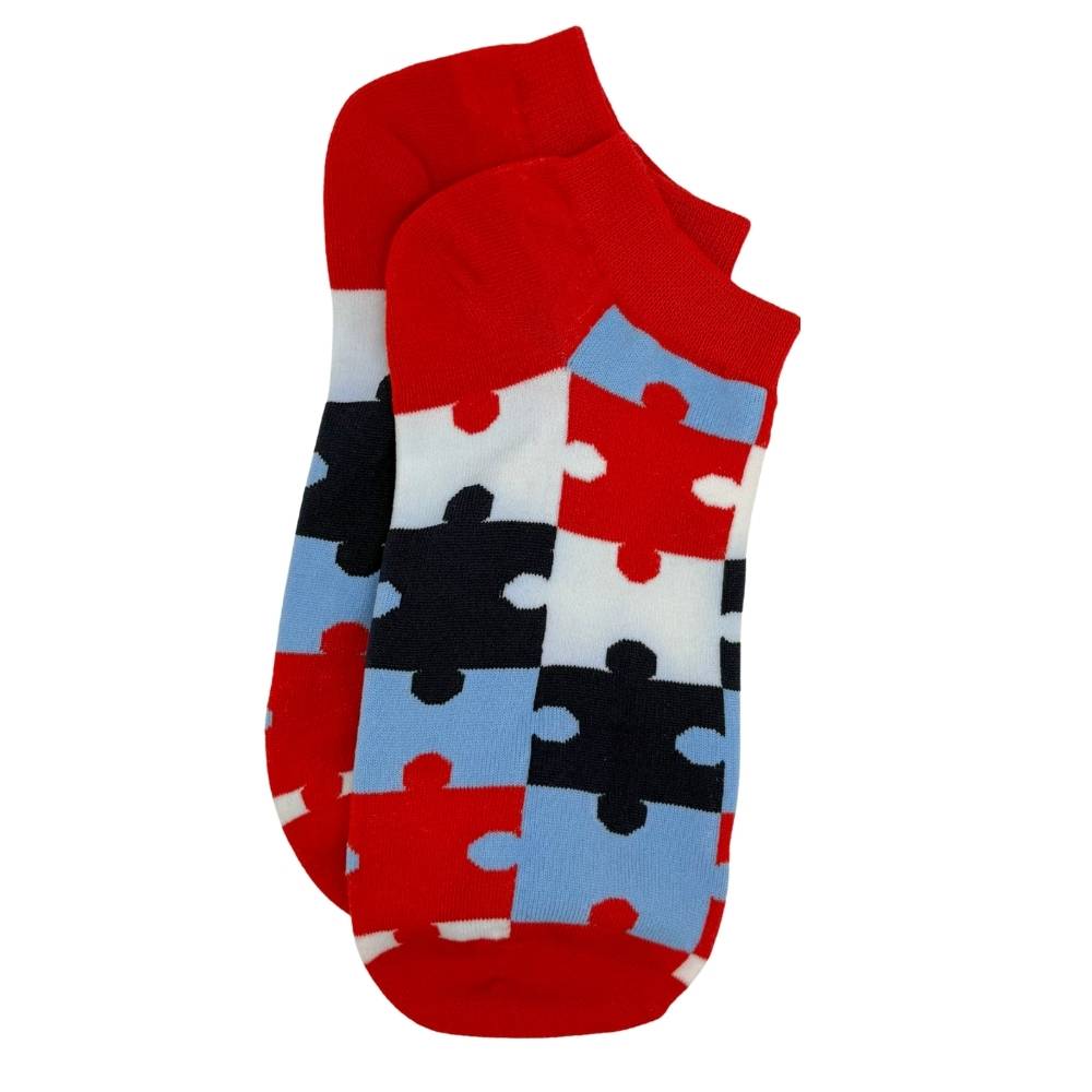 Red Ankle Length Socks for Men