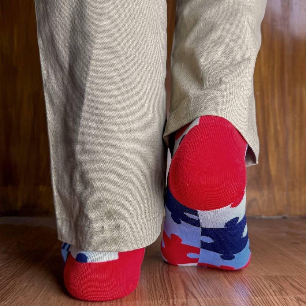Red Ankle Length Socks for Men