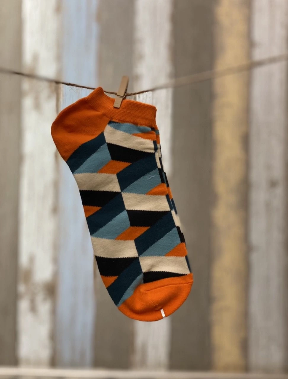 Orange Ankle Length Socks for Men