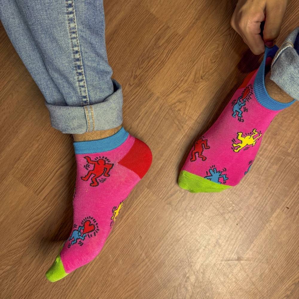 Pink Ankle Length Socks for Men