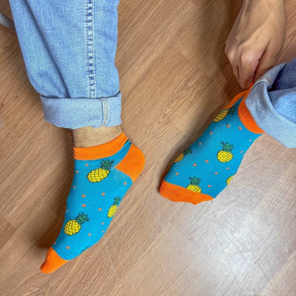 Teal Ankle Length Socks for Men