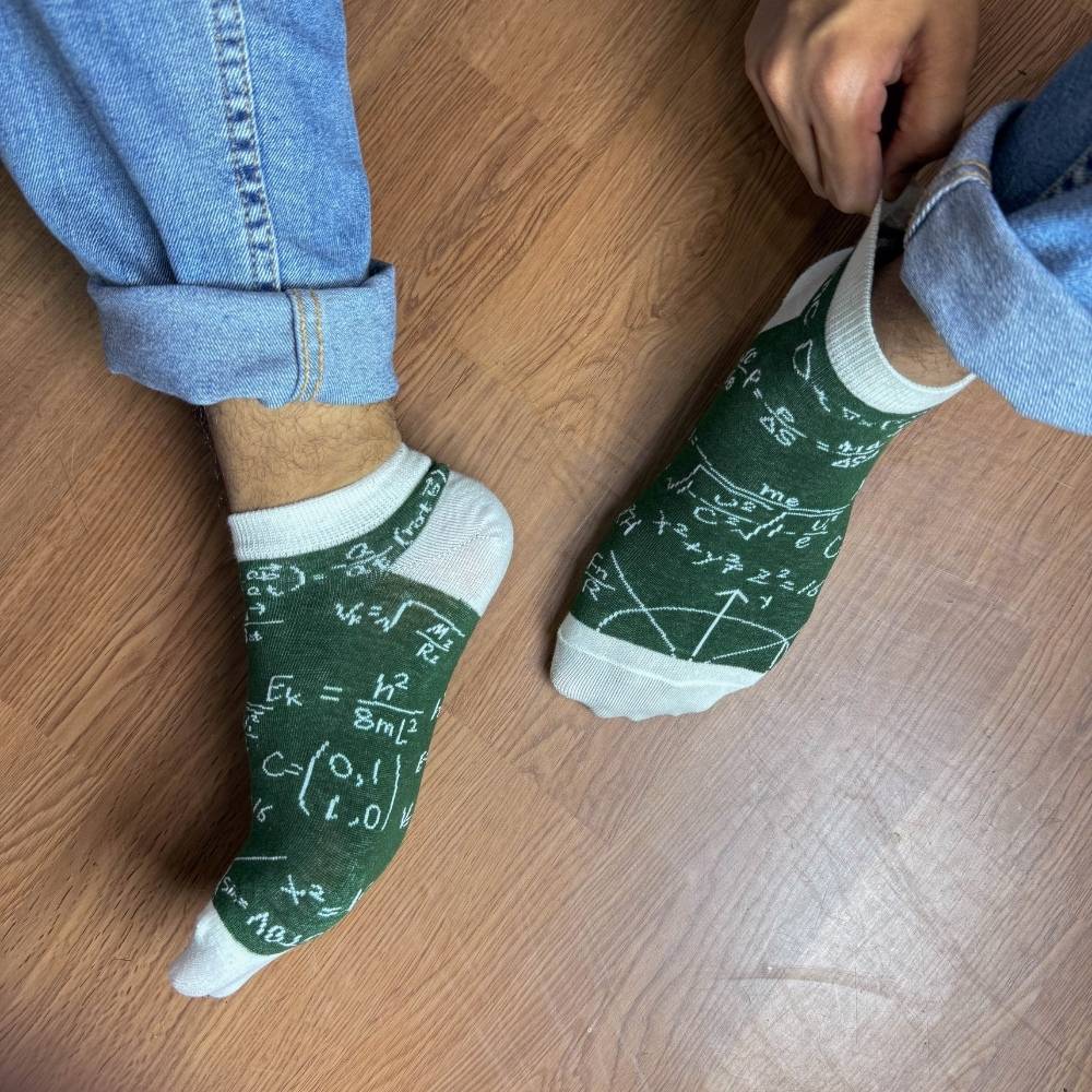 Green Ankle Length Socks for Men