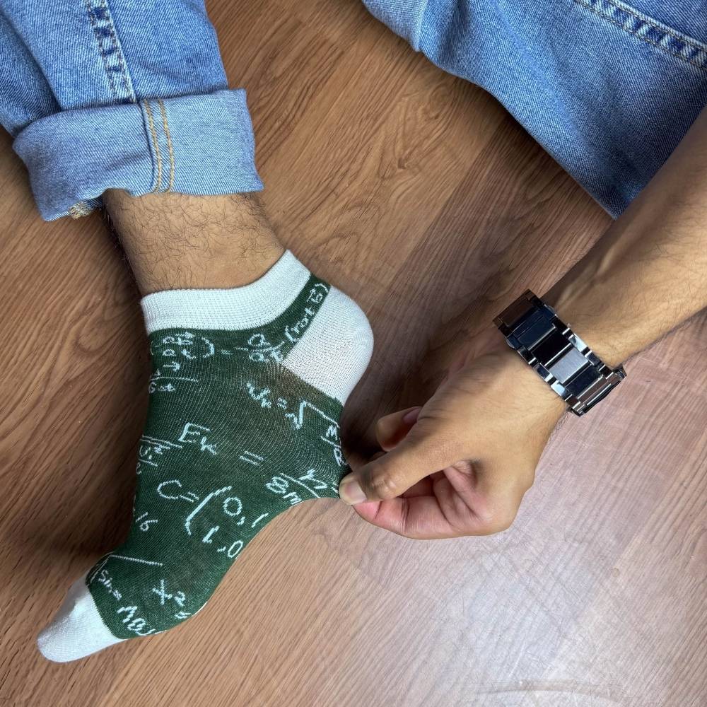 Green Ankle Length Socks for Men