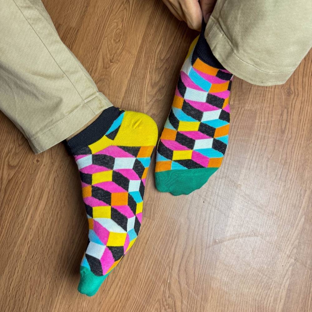 Multicolor Ankle Length Socks for Men