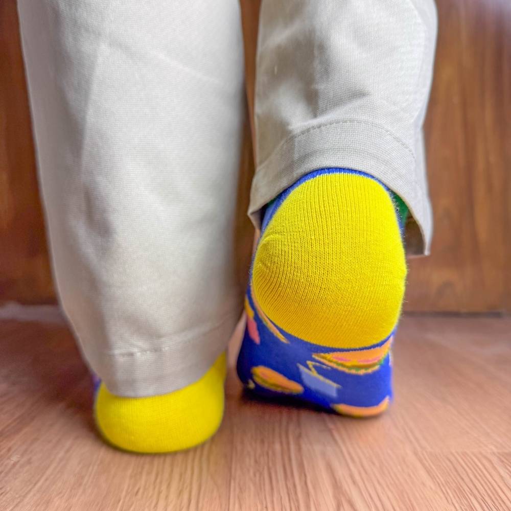 Blue Ankle Length Socks for Men