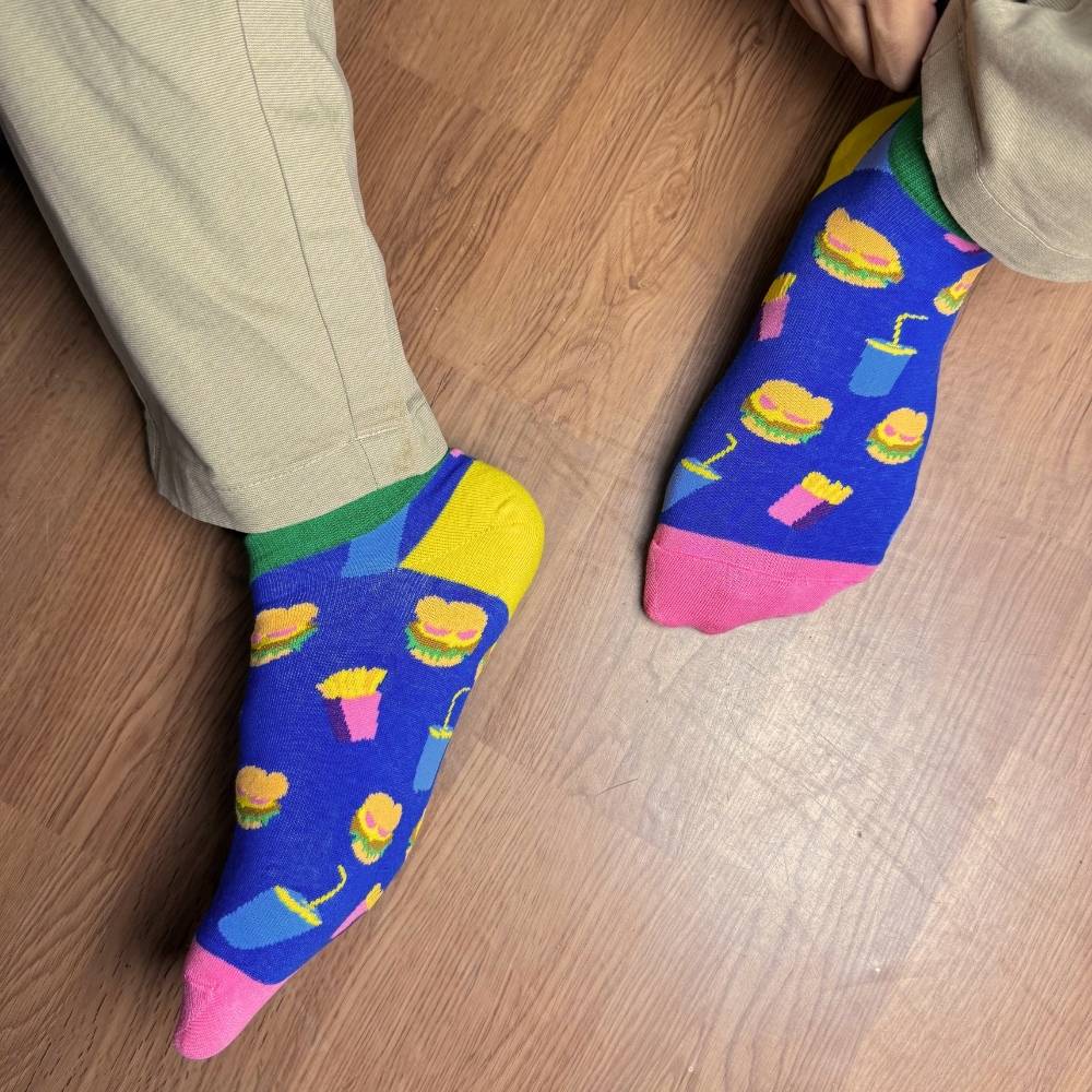 Blue Ankle Length Socks for Men