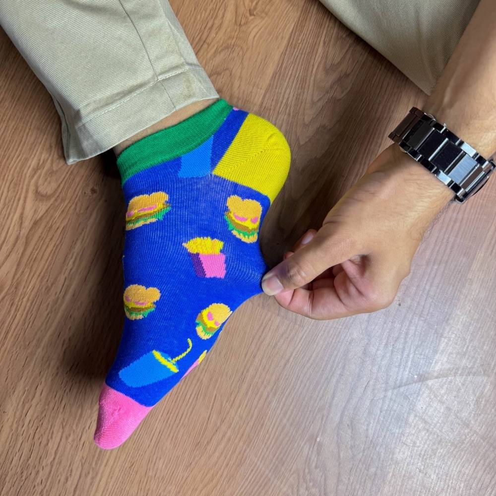 Blue Ankle Length Socks for Men
