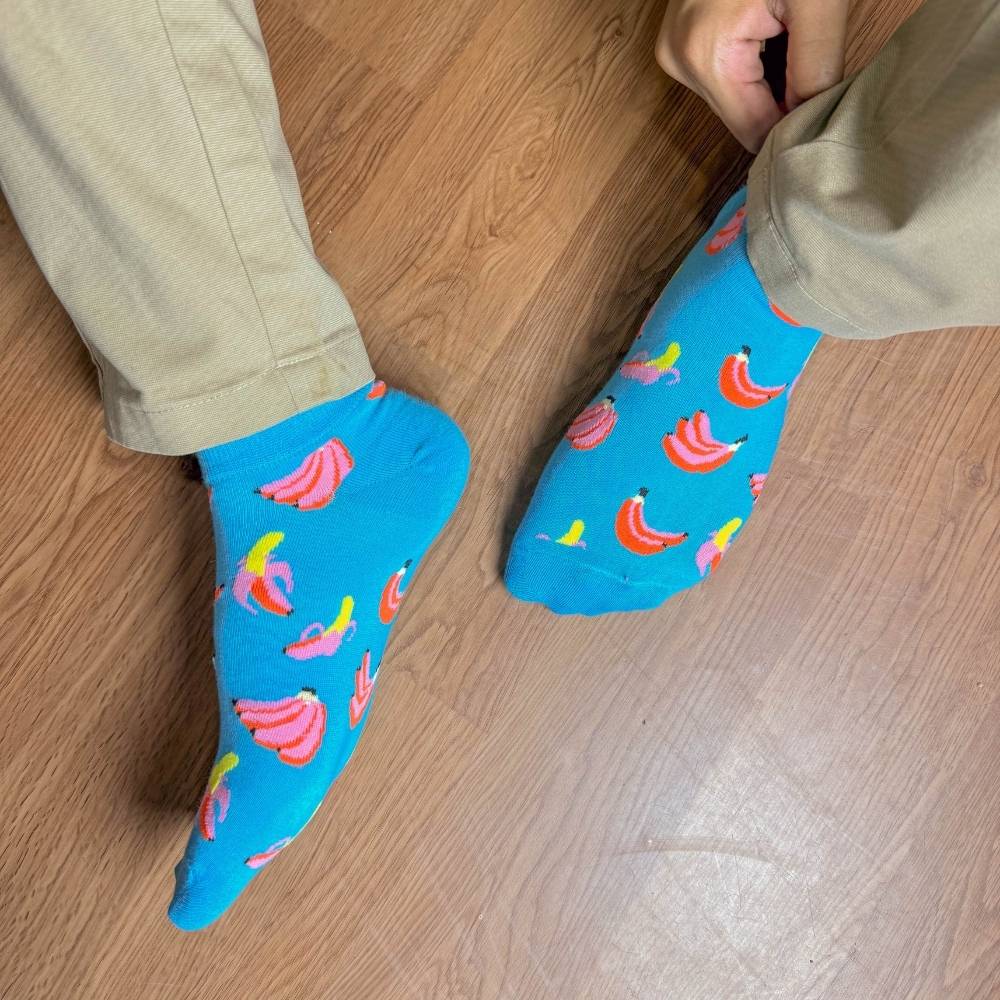 Blue Ankle Length Socks for Men