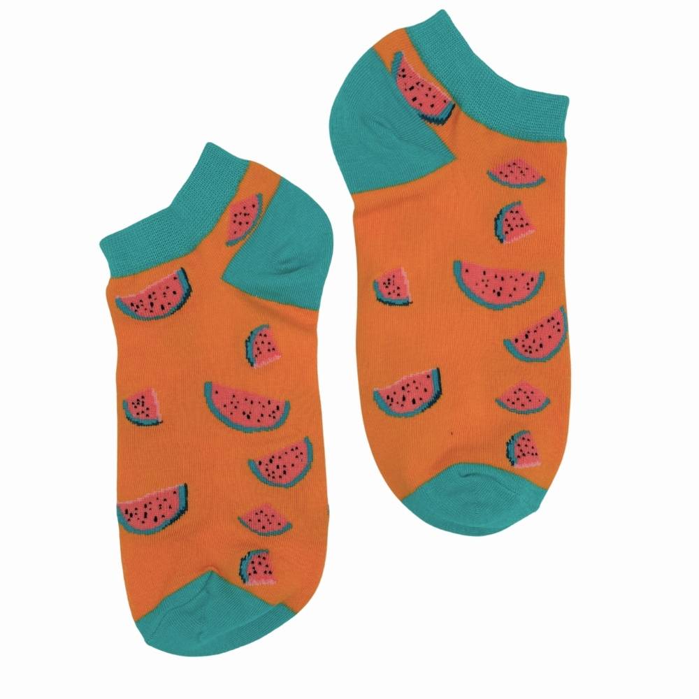 Orange Ankle Length Socks for Men